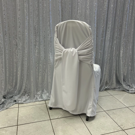 White Royale Sash Chair Cover