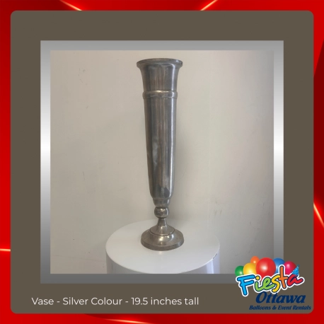 Vase - Silver Colour - 19.5 inches tall