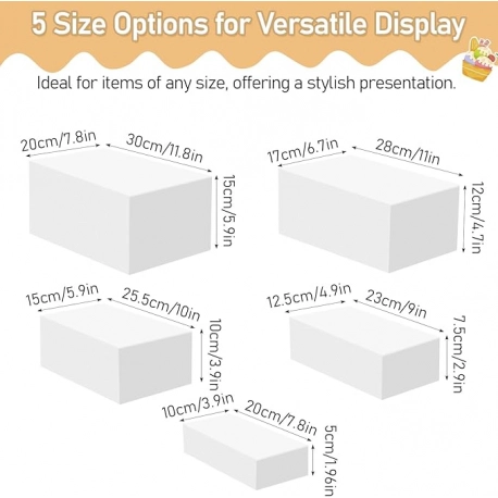 5 Piece Set - Rectangle Buffet Food Risers - Rented in Full Set of 5 ONLY