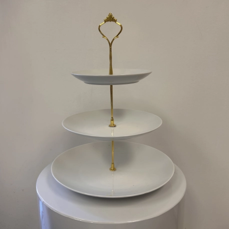 3 Tier Cascading Dessert Stand - Gold Stem