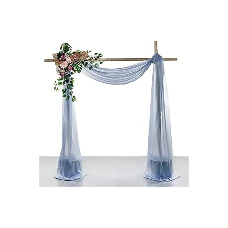 Dusty Blue Sheer Arch Drapery - 40 Feet