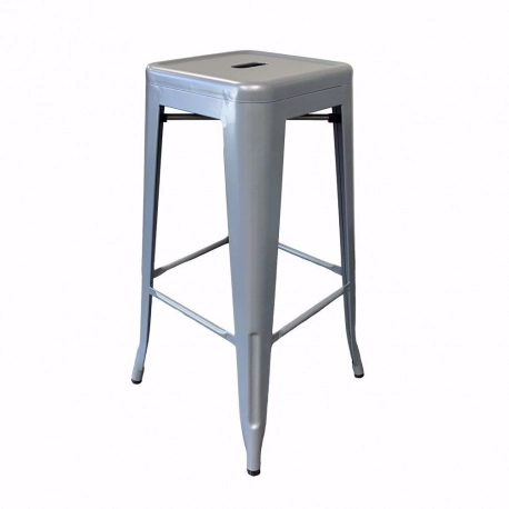 Metal Bar Stool - Silver