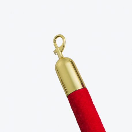 Stanchion Rope Darker Red - Gold Connectors