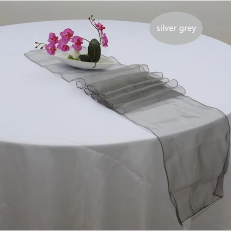 Silver Organza Table Runner
