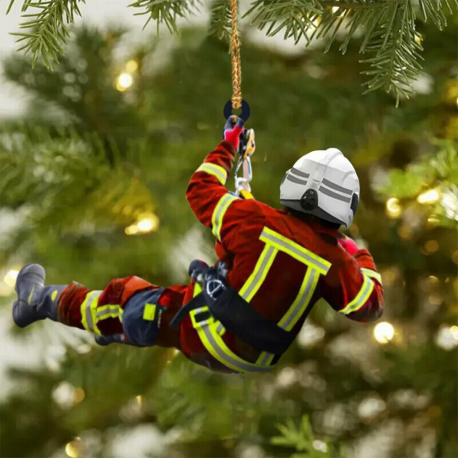 Firefighter Acrylic Keychain, or Christmas Tree Decoration