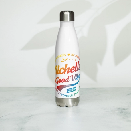 Michelle's Good Vibes Stainless Steel Water Bottle