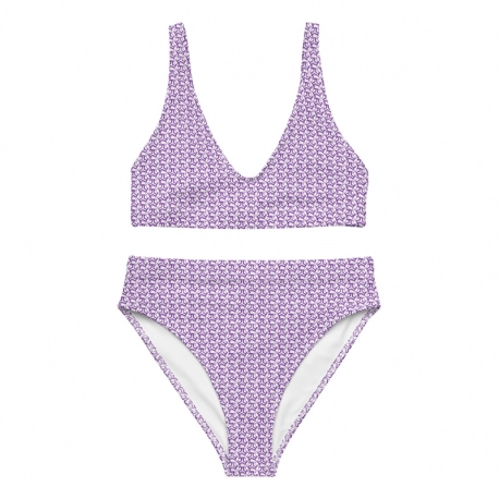 FFF Purple Logo Recycled high-waisted bikini