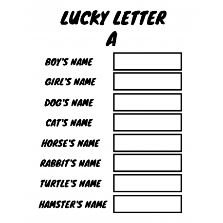 Lucky Letter Names - Knewave -  A to Z