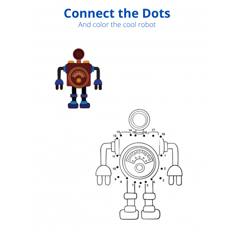 Connect the Dots and Color - Robot 2