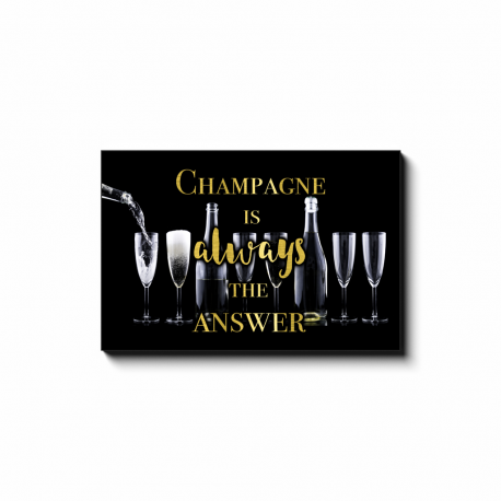 24x36 Champagne Is Always The Answer Canvas Wall Decor Aesthetics