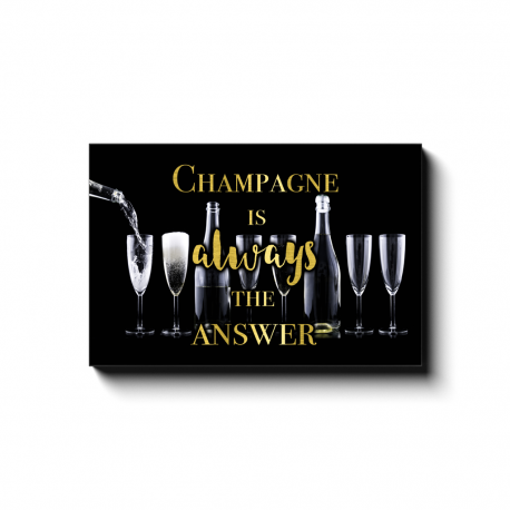 16x24 Champagne Is Always The Answer Canvas Wall Decor Aesthetics