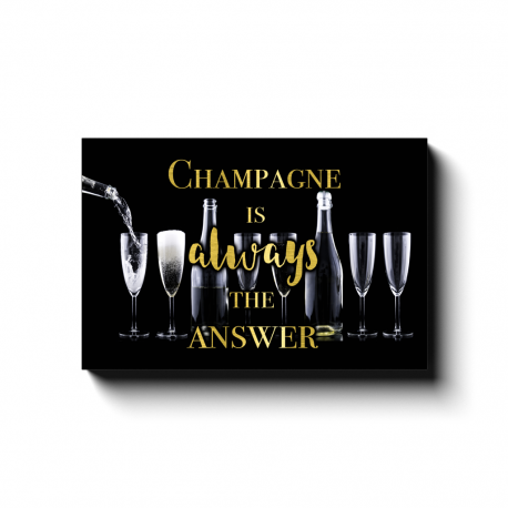 12x18 Champagne Is Always The Answer Canvas Wall Decor Aesthetics