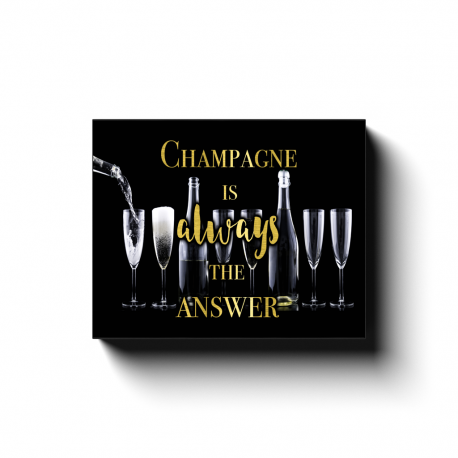 8x10 Champagne Is Always The Answer Canvas Wall Decor Aesthetics