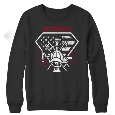 Firefighter Super Hero Crewneck Sweatshirt