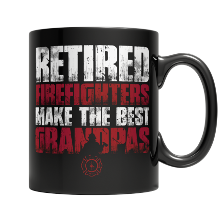 Retired Firefighters Make The Best Grandpas Black Coffee Mug