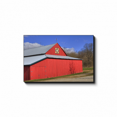 24x36 Rustic Red Barn Quilt 2777 Canvas Wall Decor Aesthetics