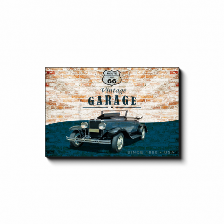24x36 US Route 66 Vintage Garage Two Door Since 1890 USA Canvas Wall Decor Aesthetics
