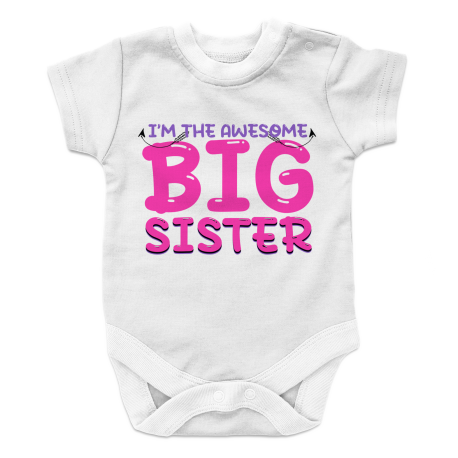 Cute and Comfy Im the Awesome Big Sister Onesies for Stylish Little Ladies Perfect for Family Photos