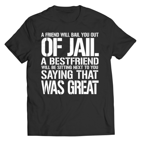 A Friend Will Bail You Out of Jail Your Best Friend Will Be Sitting Next To You Saying That Was Great T-Shirt