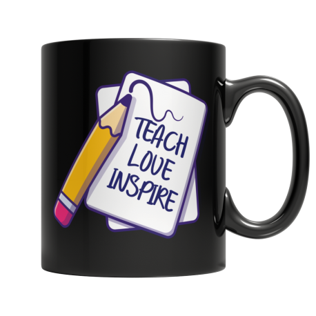 Teach Love Inspire Black Coffee Mug