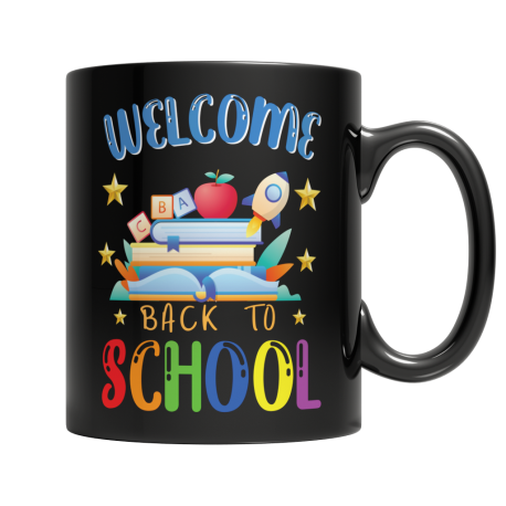 Welcome Back To School Black Coffee Mug