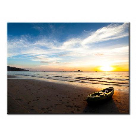 Beautiful Sunset With Beach Boat - 1 panel XL