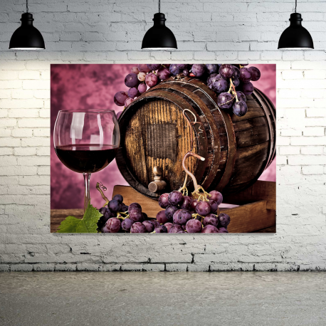 Grapes Barrel Wine - 1 panel