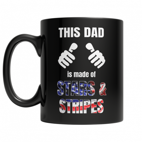 Lefty Mug - This Dad Is Made Of Stars & Stripes (FATHERS DAY SPECIAL)