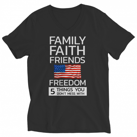 Family Faith Friends Flag Freedom (LADIES V-NECK)