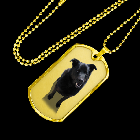 Black Lab (Gold Dog Tag)