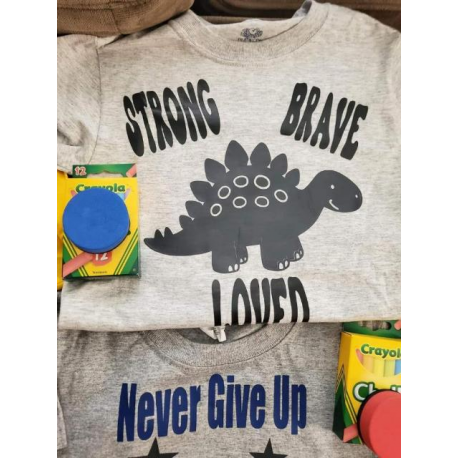 Strong, Brave, Loved Chalk Board Color On Shirt