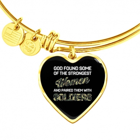God Found Some Of The Strongest Women And Paired Them With Soldiers  Gold Heart Pendant Bangle