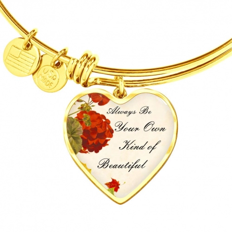 Be your own kind of beautiful Gold Heart Pendant Bangle