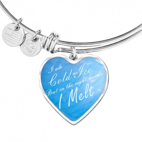 Im cold as ice Stainless Heart Pendant Bangle