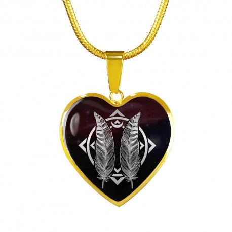 Godspeed Charm Gold Heart Pendant with Snake Chain