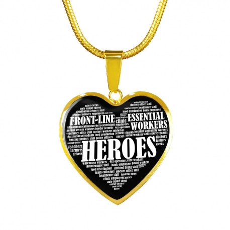 Heroes Gold Heart Pendant with Snake Chain