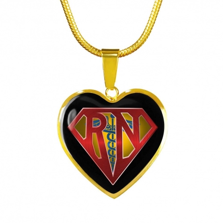 RN 1 Gold Heart Pendant with Snake Chain