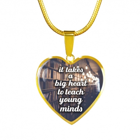 It Takes A Big Heart Gold Heart Pendant with Snake Chain