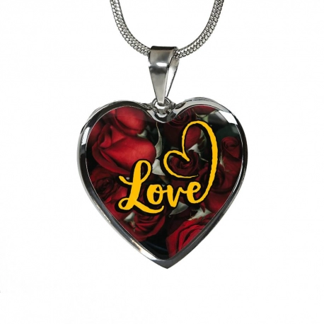 Love Charm Stainless Heart Pendant with Snake Chain