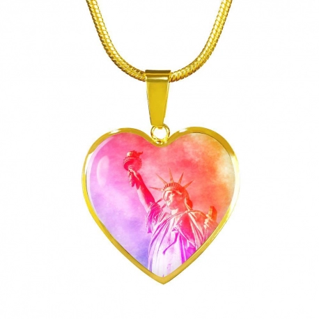Liberty Gold Heart Pendant with Snake Chain