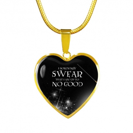 I Solemnly Swear Gold Heart Pendant with Snake Chain