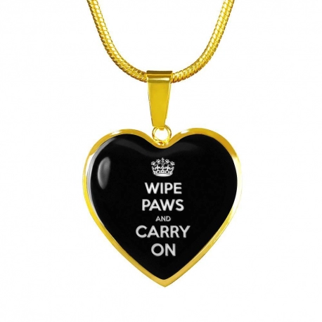 Wipe Paws Gold Heart Pendant with Snake Chain