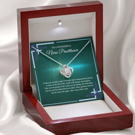 To a wonderful Nurse Practitioner Love Knot Necklace