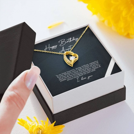 Happy Birthday Aunt Forever Love Heart Necklace