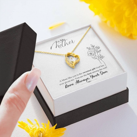A Mom Like You Is The Sweetest Gift Forever Love Heart Necklace