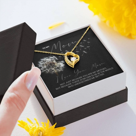 I Love You Mom Forever Love Heart Necklace