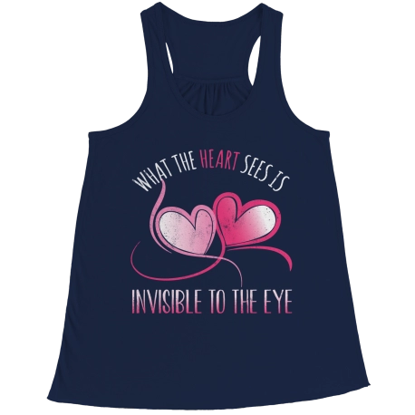 What The Heart Sees Saying Flowy Racerback Tank
