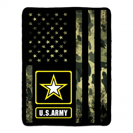 Army Star Sherpa Fleece Blanket 60x80