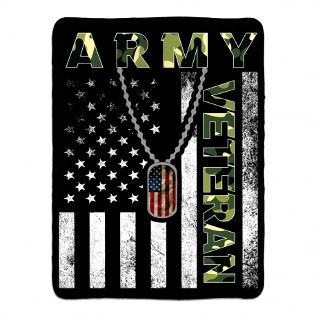 Army Veteran Sherpa Fleece Blanket 60x80