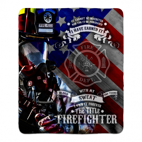 Retired Firefighter Sherpa Fleece Blanket 50x60